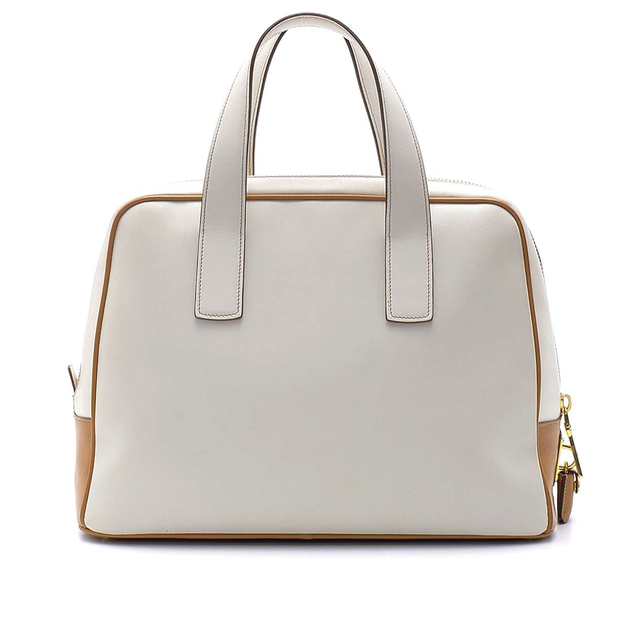Prada - Two Tone Calfskin Leather Top Handle Bag